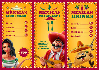 graphic menu for classic mexican food