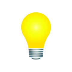 Lightbulb icon. Incandescent lamp symbol. Idea and innovation sign. Creative energy or inspiration logo. Light bulb silhouette isolated on white background. Vector illustration image. 