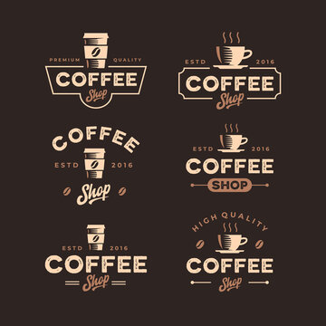 Vintage coffee shop logo collection