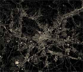 map of the city of Bergamo, Lombardy, Italy