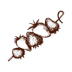 Sweets and bakery set. Hand drawing on a white background. Vintage engraving art illustration. Vector sketch. Food and restaurant design. Cafe or restaurant menu.