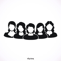 Business women of community vector flat illustration. a group of women (business women or politicians). 