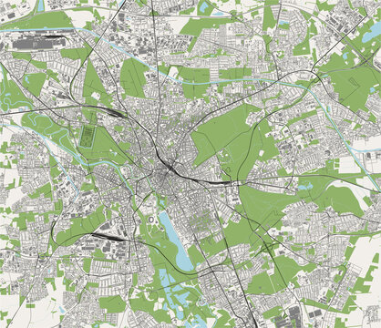 map of the city of Hanover, Germany