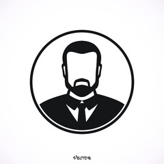 vector people avatar man in circle. People with a beautiful hairstyle
