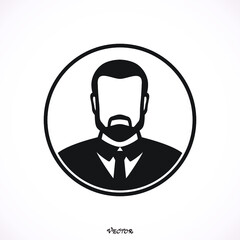 vector people avatar man in circle. People with a beautiful hairstyle