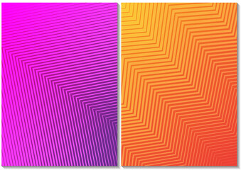 Set of Backgrounds with Striped Pattern and Colored Gradient - Four Graphic Designs as Vector Illustration