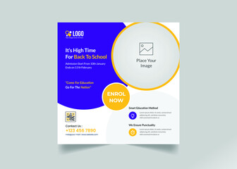 Back to school social media post template