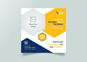 Back to school social media post template