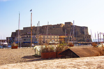 Castel dell'Ovo (Egg Castle) is a medieval fortress located on the former island of Megaride, now a peninsula on the shore of the gulf of Naples, Campania, Italy.