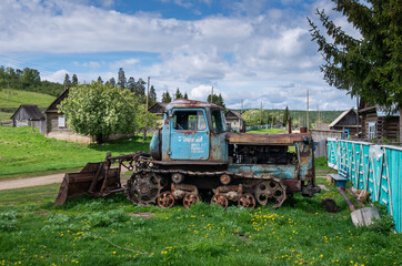 Fototapeta premium Rural life. South Urals. Old tractor 