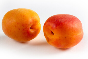 apricots on a white background