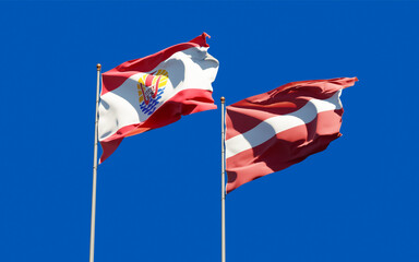 Flags of French Polynesia and Latvia.