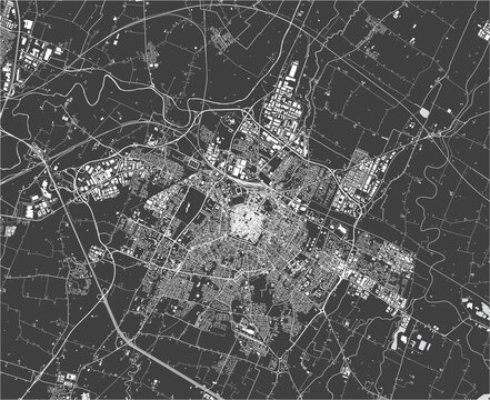 map of the city of Modena, Emilia-Romagna, Italy