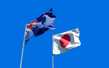 Flags of New Zealand and New Zealand.