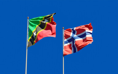 Flags of Saint Kitts and Nevis and Norway.