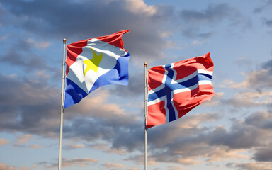 Flags of Saba and Norway.