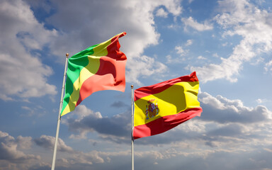 Flags of Republic of the Congo and Spain.