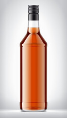 Transparent Glass Bottle on background. 