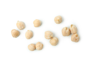 Fresh raw chickpea isolated on white background