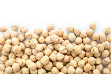 Fresh raw chickpea isolated on white background
