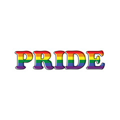 Gay  LGBT pride text rainbow  pride icon. 
