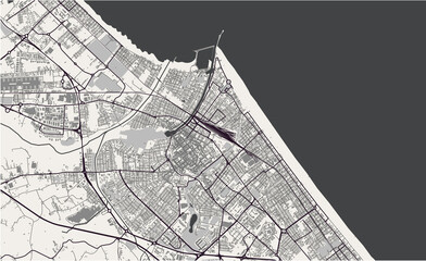 map of the city of Rimini, Italy