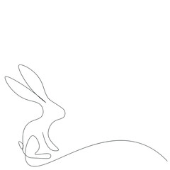 Easter bunny on white background, vector illustration