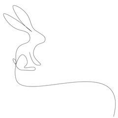 Easter bunny on white background, vector illustration
