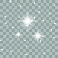 Shine light effect, png bright sparkle dust. Vector isolate	