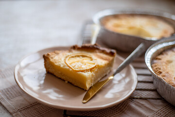 lemon cake, fresh homemade cakes in the form of a light background