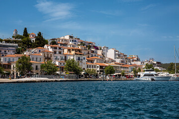 Fototapeta na wymiar The port on the Greek island of Skiathos, Greece.