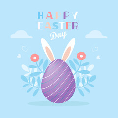 Blue Happy Easter Day background