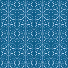 Japanese Dot Line Hexagon Star Vector Seamless Pattern