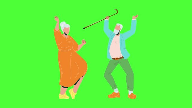 Elderly Couple Dancing Lifestyle Retirement Animation