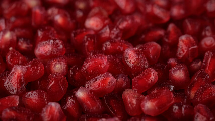 fresh pomegranate grains close up