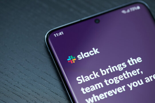 Slack app on smartphone screen