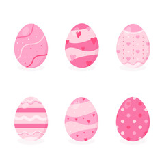 This is a vector set of Easter eggs isolated on white background.