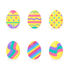 This is a vector set of Easter eggs on white background.