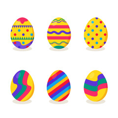 This is a vector set of Easter eggs isolated on white background.
