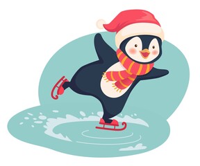 Penguin ice skating