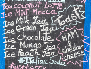 Obraz premium coffee and beverage menu on the blackboard