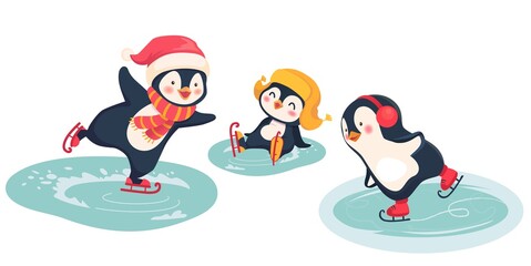 Penguin ice skating
