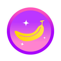 Isolated banana fruit sticker label. Can be used for printable souvenirs ( t-shirt, pillow, keychain, mug, cup).