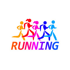 Run sport club logo templates. emblems for sport organizations, tournaments and marathons colorful vector Illustrations. Design inspiration