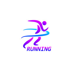 Run sport club logo templates. emblems for sport organizations, tournaments and marathons colorful vector Illustrations. Design inspiration