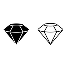 Diamond icons vector set. gemstone illustration sign collection. jewel symbol.