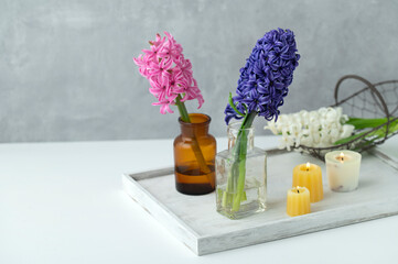 ヒヤシンスとキャンドル