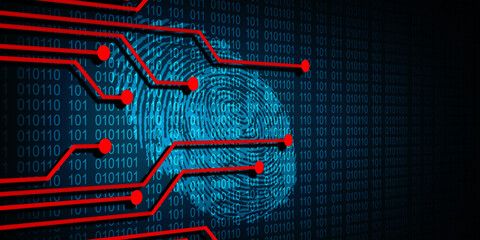 
Fingerprint Scanning Technology Concept 2d Illustration
