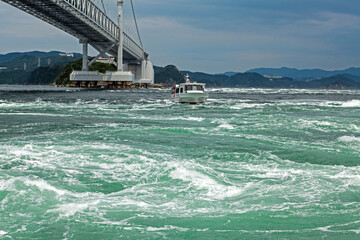 JAPAN.NARUTO. AUG 2010 Eddies in the Naruto Strait between the city of Naruto in Tokushima...