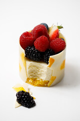 White background delicious tasty sweet dessert